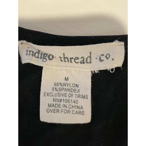 Indigo Thread Co. Black Mesh Lace Baby Doll Top Sz M Whimsigoth Fairygrunge - Picture 2 of 10